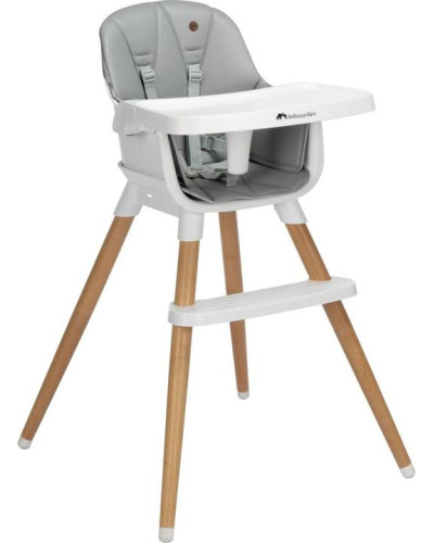Chaise haute Abelia Mineral Gray de Bébé Confort, design scandinave avec pieds en bois