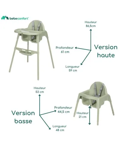 Chaise haute évolutive Meely 2 en 1 de Bébé Confort