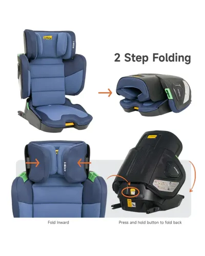 Silla de coche elevador plegable Rober i-Size ISOFIX azul Jovikids