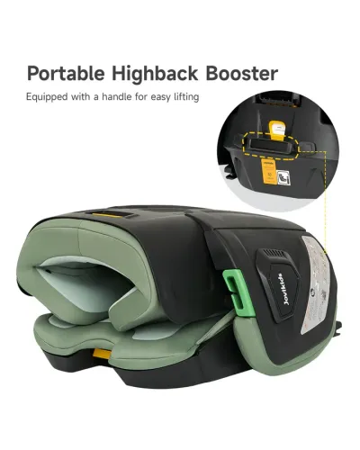 Rober i-Size ISOFIX foldable booster car seat green Jovikids