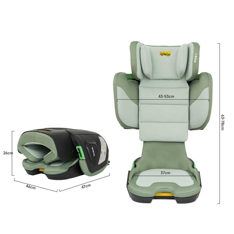 Rober i-Size ISOFIX foldable booster car seat green Jovikids