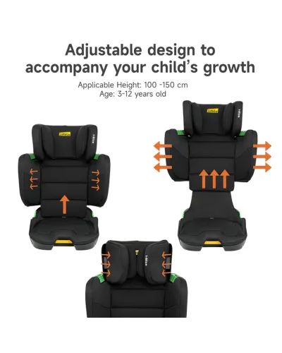 Rober i-Size ISOFIX foldable booster car seat black Jovikids
