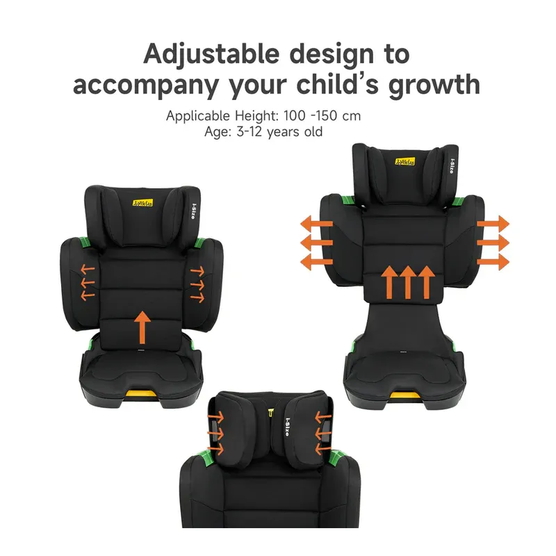 JOVIKIDS Siege Auto Groupe 2/3 Pliable Black 3 à 12 ans
