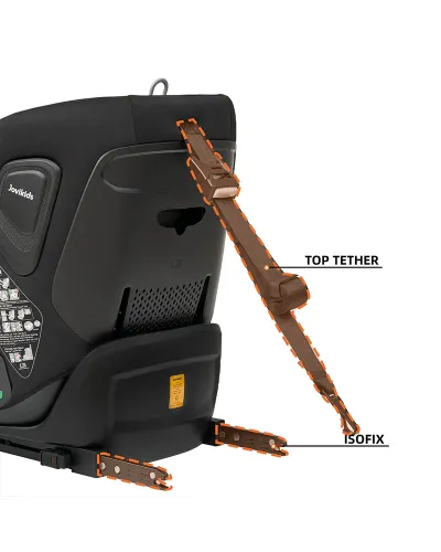 Siège auto 0123 pivotant à 360° Ranger TT I-fix 40-150 cm Jovikids Black