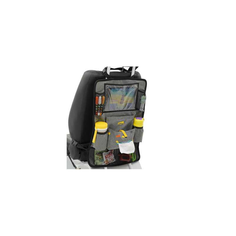 Organiseur de siège auto Jovikids avec poches et support tablette, fixé au dos du siège avant Organiseur de siège auto Jovikids avec poches et support tablette, fixé au dos du siège avant