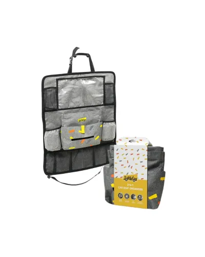 Organiseur de siège auto Jovikids avec poches et support tablette, fixé au dos du siège avant