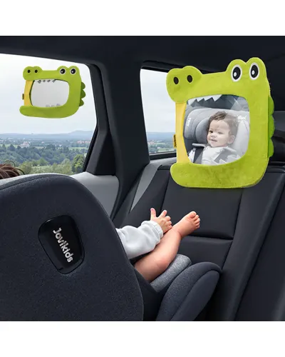 Miroir de voiture bébé motif crocodile vert Jovikids, miroir de sécurité arrière