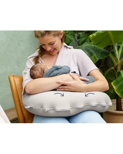Coussin de maternité et d’allaitement Softy Chiné Sand Doomoo, beige sable chiné
