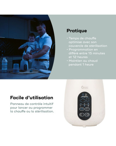 Chauffe-biberon stérilisateur nomade NutriSmart+ Babymoov Mineral Beige