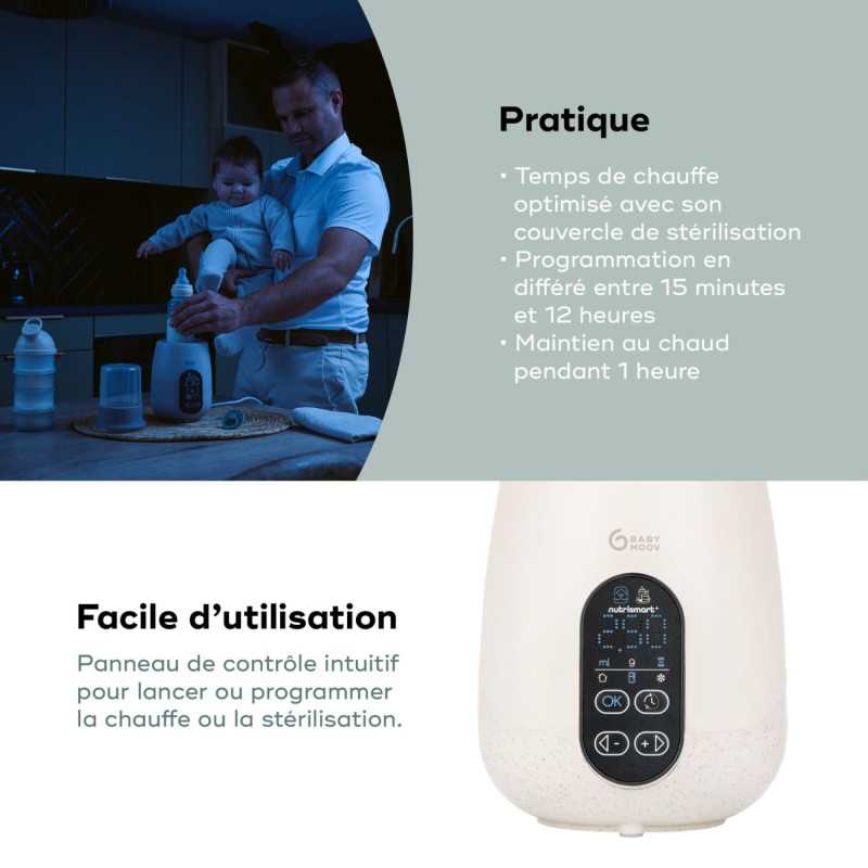 Chauffe-biberon NutriSmart+ Babymoov avec adaptateur allume-cigare