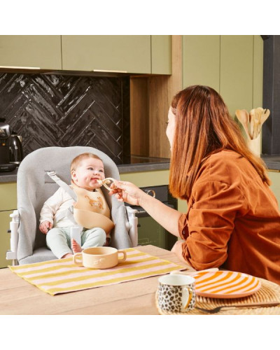 2-in-1 silicone baby teething spoon beige Babymoov