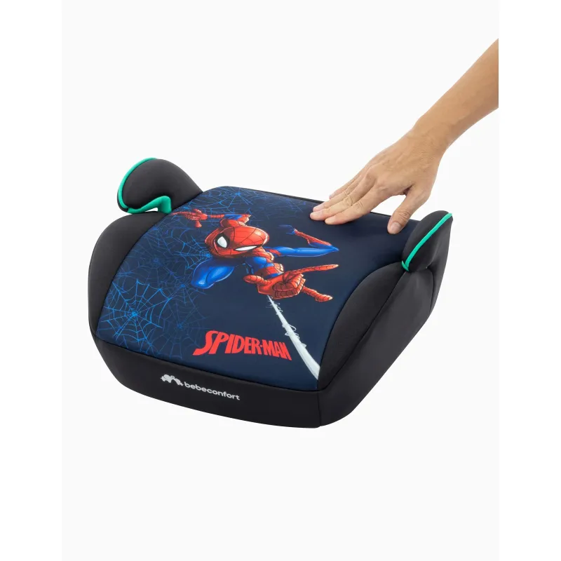 Rehausseur Gaia i-Safe Spiderman Bébé Confort posé sur une banquette de voiture