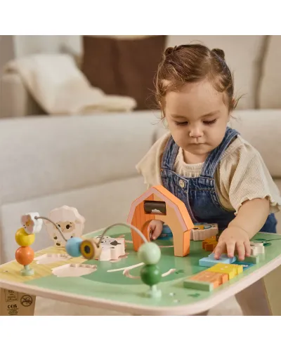 Farmers Funday wooden activity table Tiny Love