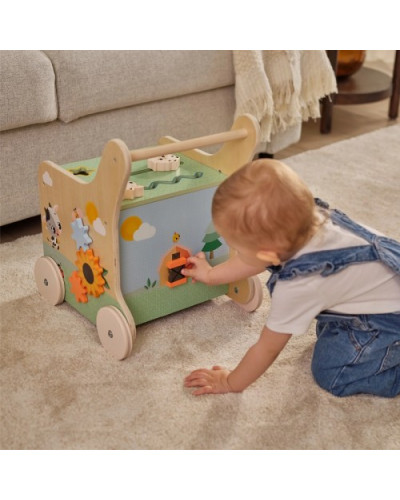 Farmers Funday wooden activity push walker Tiny Love