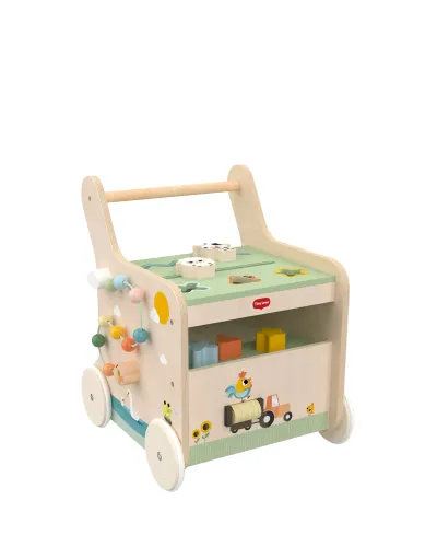 Carrito de actividades de empuje de madera Farmers Funday Tiny Love