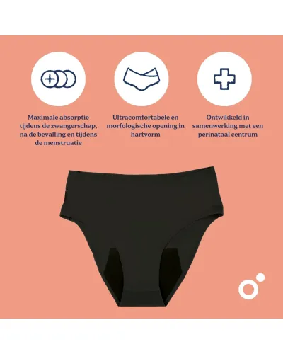 Culotte post-partum et menstruelle doomoo Flowly - Black 3XL-4XL/5XL