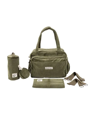 Sac à langer Fluffy Doomoo en velours côtelé Kaki