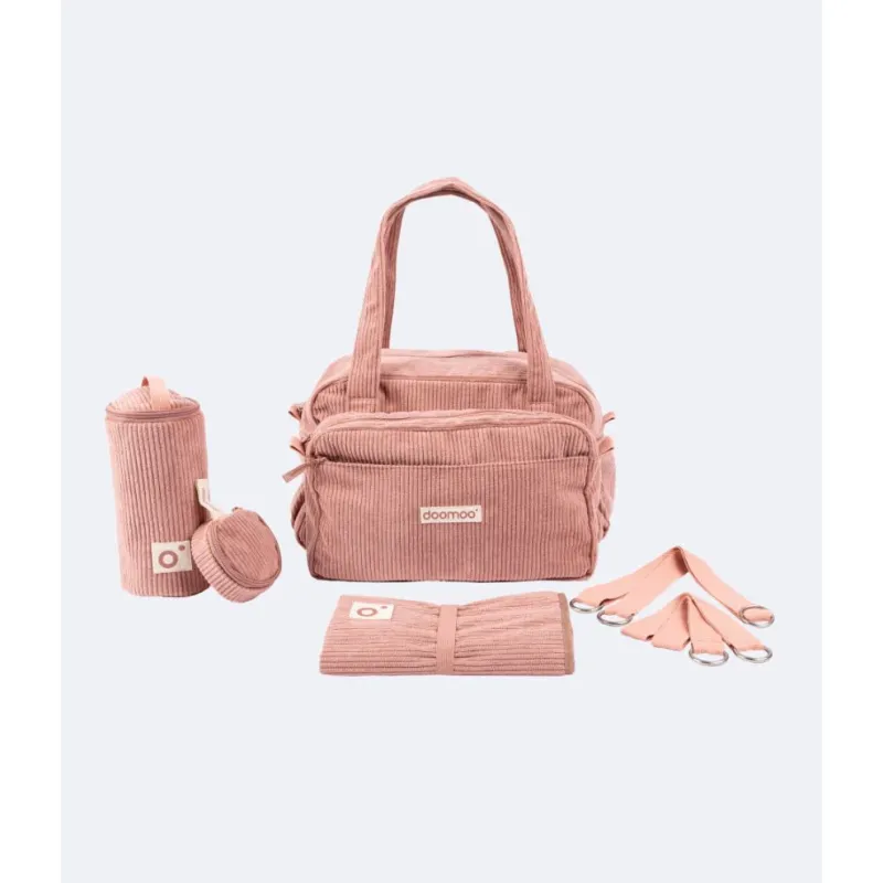 Sac à langer Fluffy Doomoo en velours côtelé Rose (Pink) Sac à langer Fluffy Doomoo en velours côtelé Rose (Pink)
