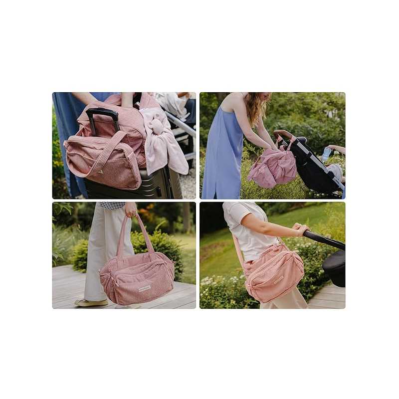 Bolso cambiador Fluffy pana rosa Doomoo