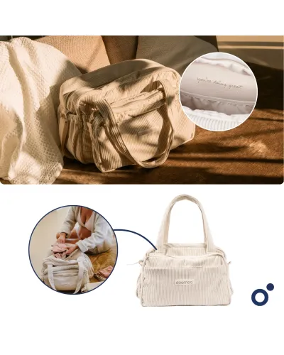 Sac à langer Fluffy Doomoo en velours côtelé Beige (Sand)