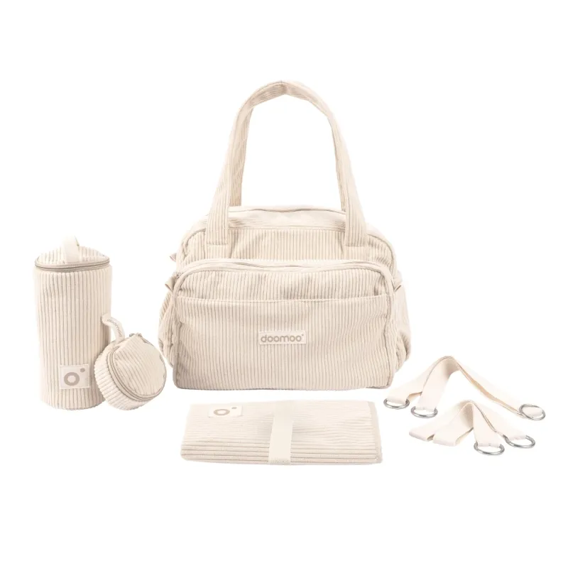 Sac à langer Fluffy Doomoo en velours côtelé Beige (Sand) Sac à langer Fluffy Doomoo en velours côtelé Beige (Sand)