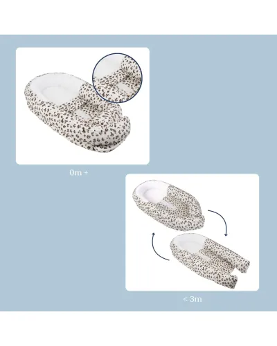 Réducteur de lit Cocoon Leopard Cream Doomoo pour nouveau-né, motif léopard