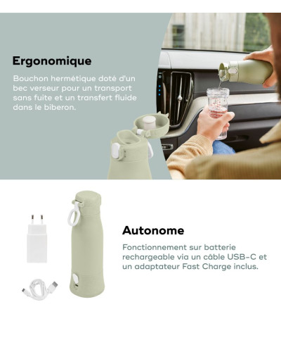 Chauffe-biberon nomade Moov & Feed Babymoov Sage Green