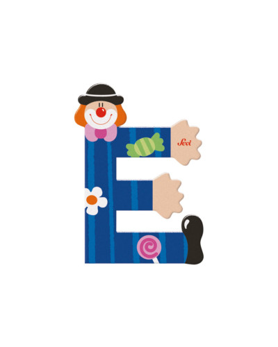 Clown wooden letter E (10 cm) Sevi