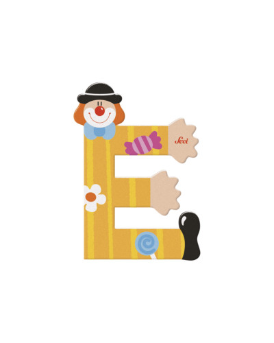 Lettre E clown en bois Sevi (10 cm)