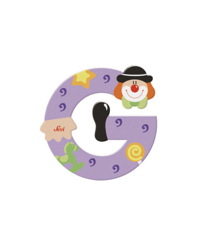 Lettre G clown en bois Sevi (10 cm)