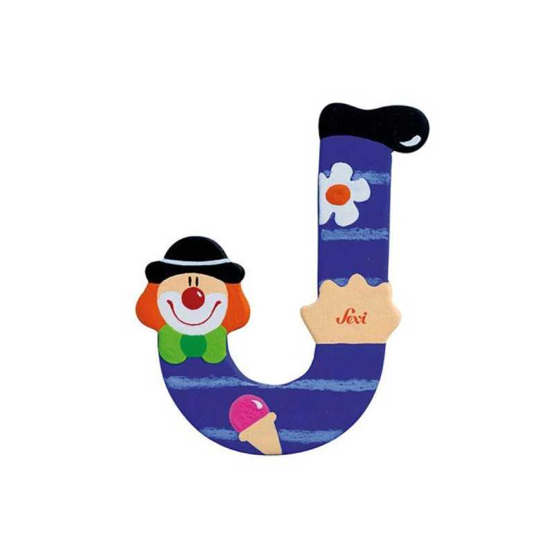 Letra J de madera Clown 10 cm Sevi Letra J de madera Clown 10 cm Sevi