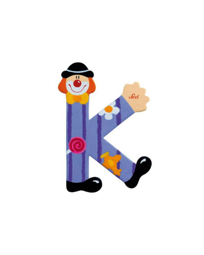 Lettre K clown en bois Sevi (10 cm)