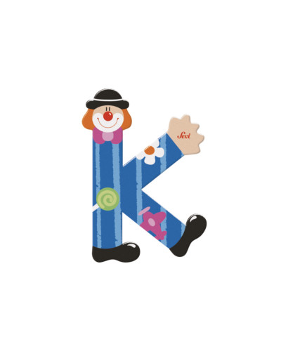 Lettre K clown en bois Sevi (10 cm)
