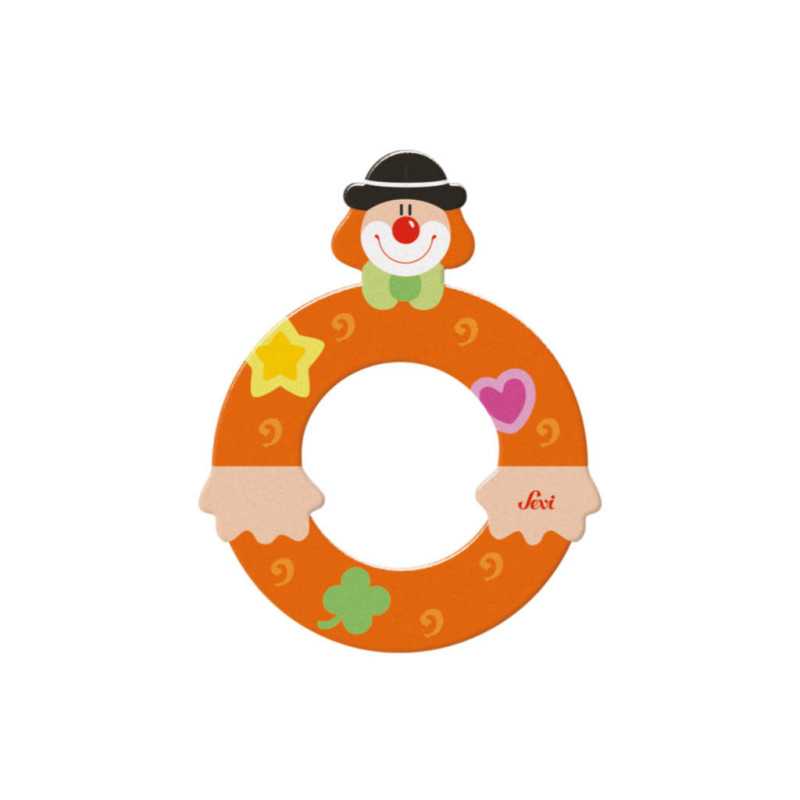Lettre O clown en bois Sevi (10 cm)