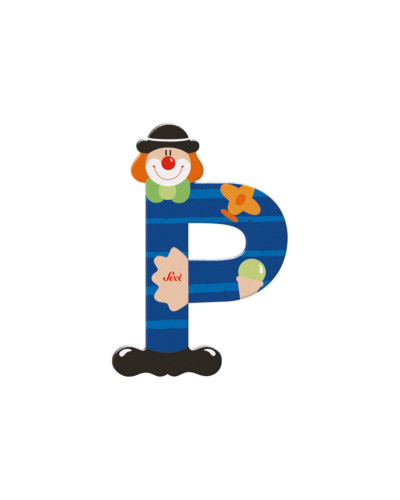 Clown wooden letter P (10 cm) Sevi