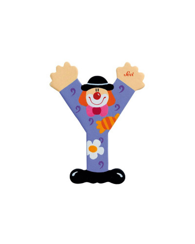 Lettre Y clown en bois Sevi (10 cm)