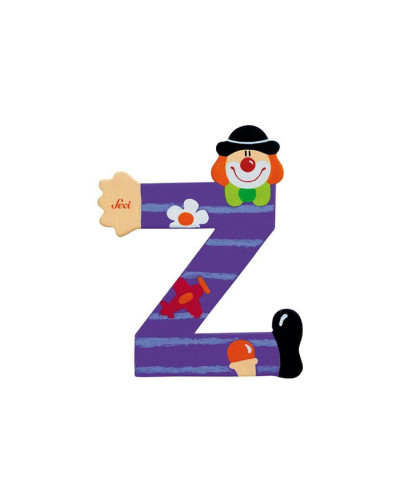 Lettre Z clown en bois Sevi (10 cm)