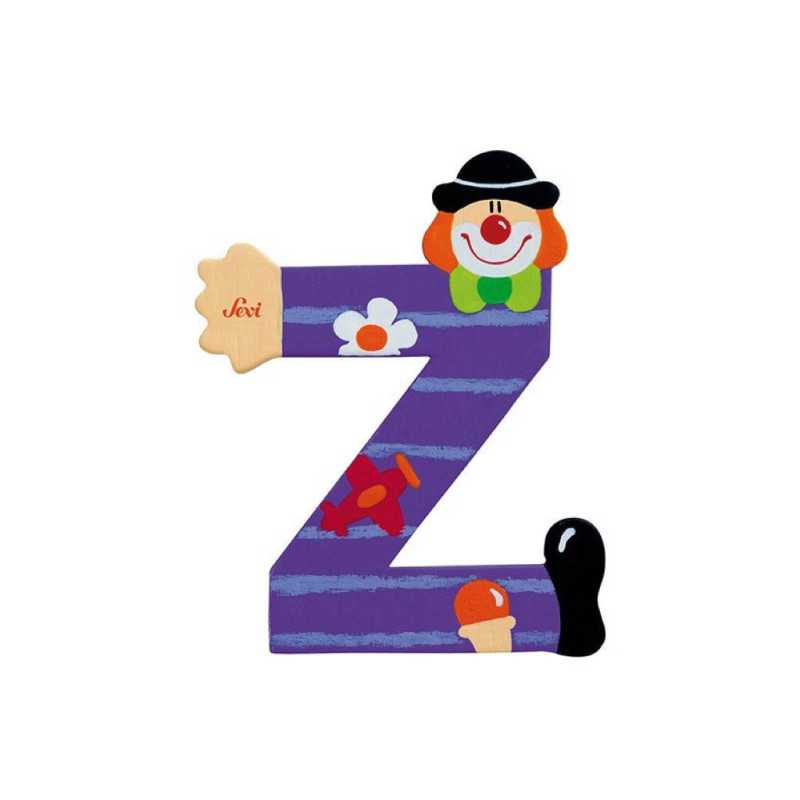 Letra Z de madera Clown 10 cm Sevi Letra Z de madera Clown 10 cm Sevi