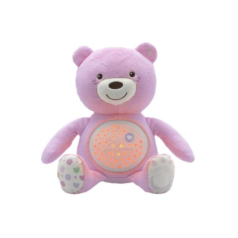 Ourson veilleuse projecteur musical rose First Dreams Chicco