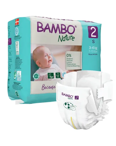 Pañales Bambo Nature talla 2 (3-6 kg) – detalle del producto