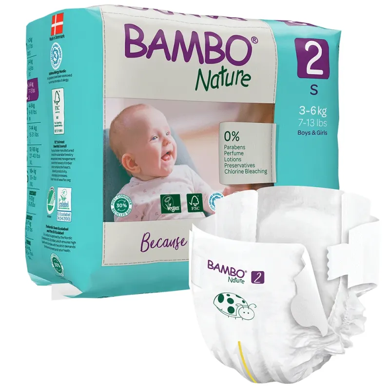 Pañales Bambo Nature talla 2 (3-6 kg) – detalle del producto Pañales Bambo Nature talla 2 (3-6 kg) – detalle del producto