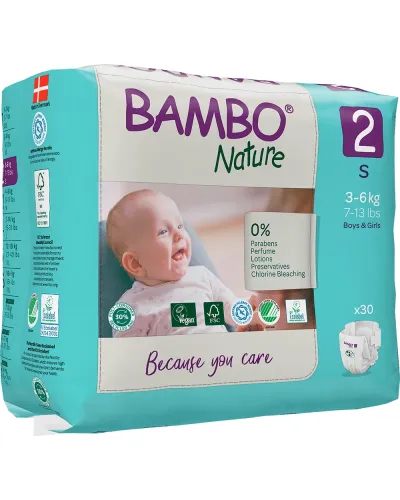 Pañales Bambo Nature talla 2 (3-6 kg) – detalle del producto