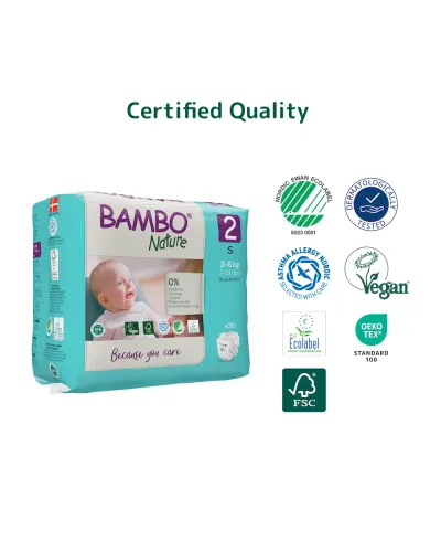 Pañales Bambo Nature talla 2 (3-6 kg) – detalle del producto
