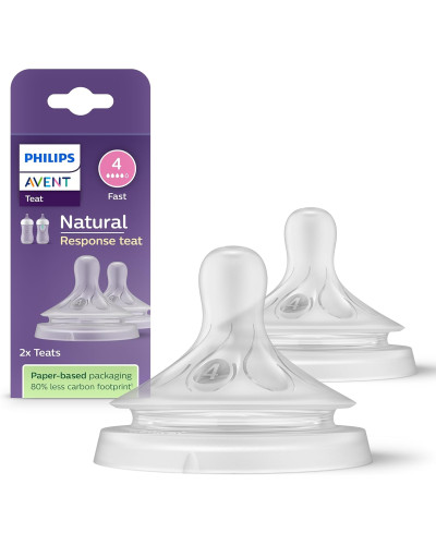 حلمات Philips Avent Natural تدفق 4 (عبوة من 2)