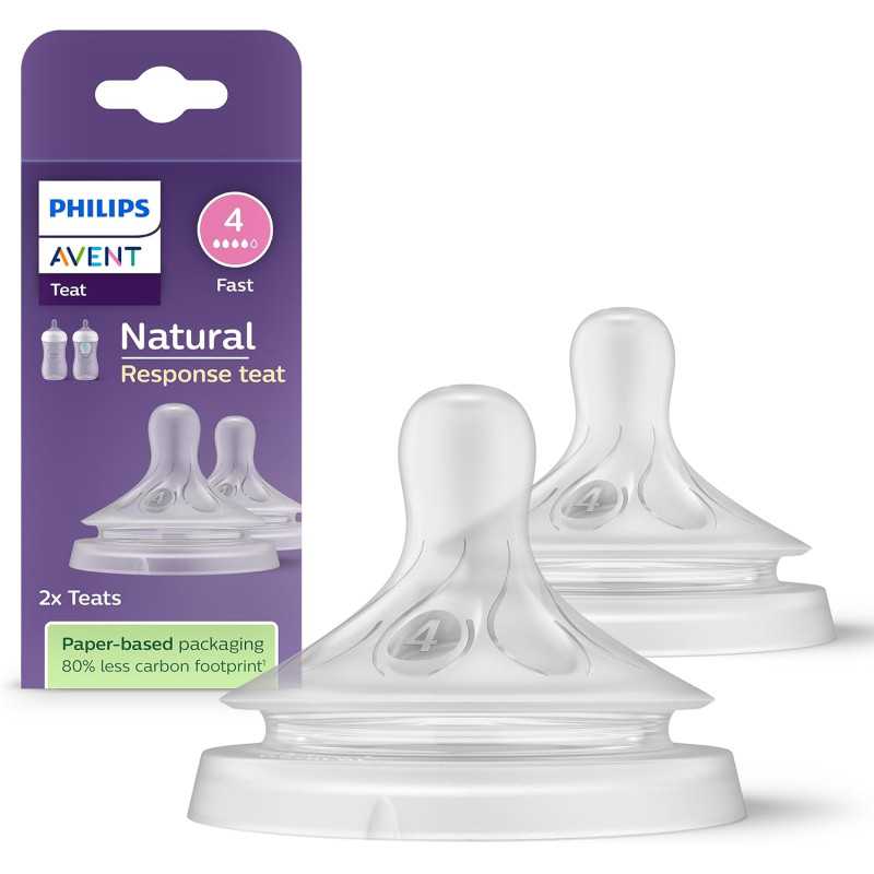 حلمات Philips Avent Natural تدفق 4 (عبوة من 2)