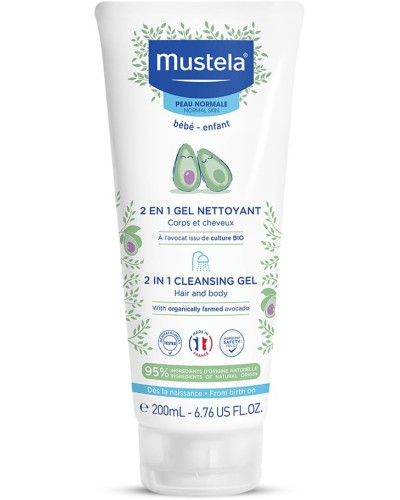 Mustela Gel lavant 2 en 1 corps et cheveux 200 ml