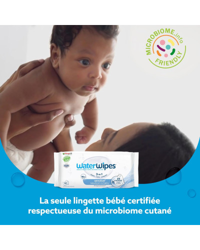 WaterWipes Lingettes bébé 99,9 % d'eau – Pack 4 x 60