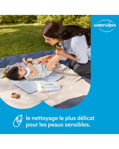 WaterWipes Lingettes bébé 99,9 % d'eau – Pack 4 x 60