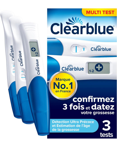 Clearblue Test de grossesse Triple-Check & Date (3 tests)