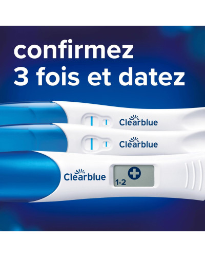 Clearblue Test de grossesse Triple-Check & Date (3 tests)